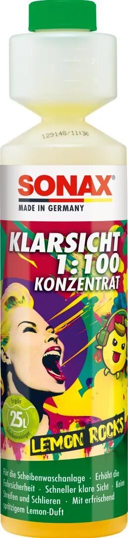Sonax Fensterreiniger Klarsicht 1:100 Klarsicht Konz. 250 ml Zitronensteine