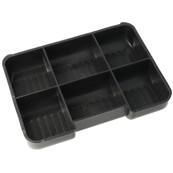 Westcott ac-e51000-zw Geldkassette 152x120x79mm schwarz, Kunststoffeinsatz mit 6 Fächern