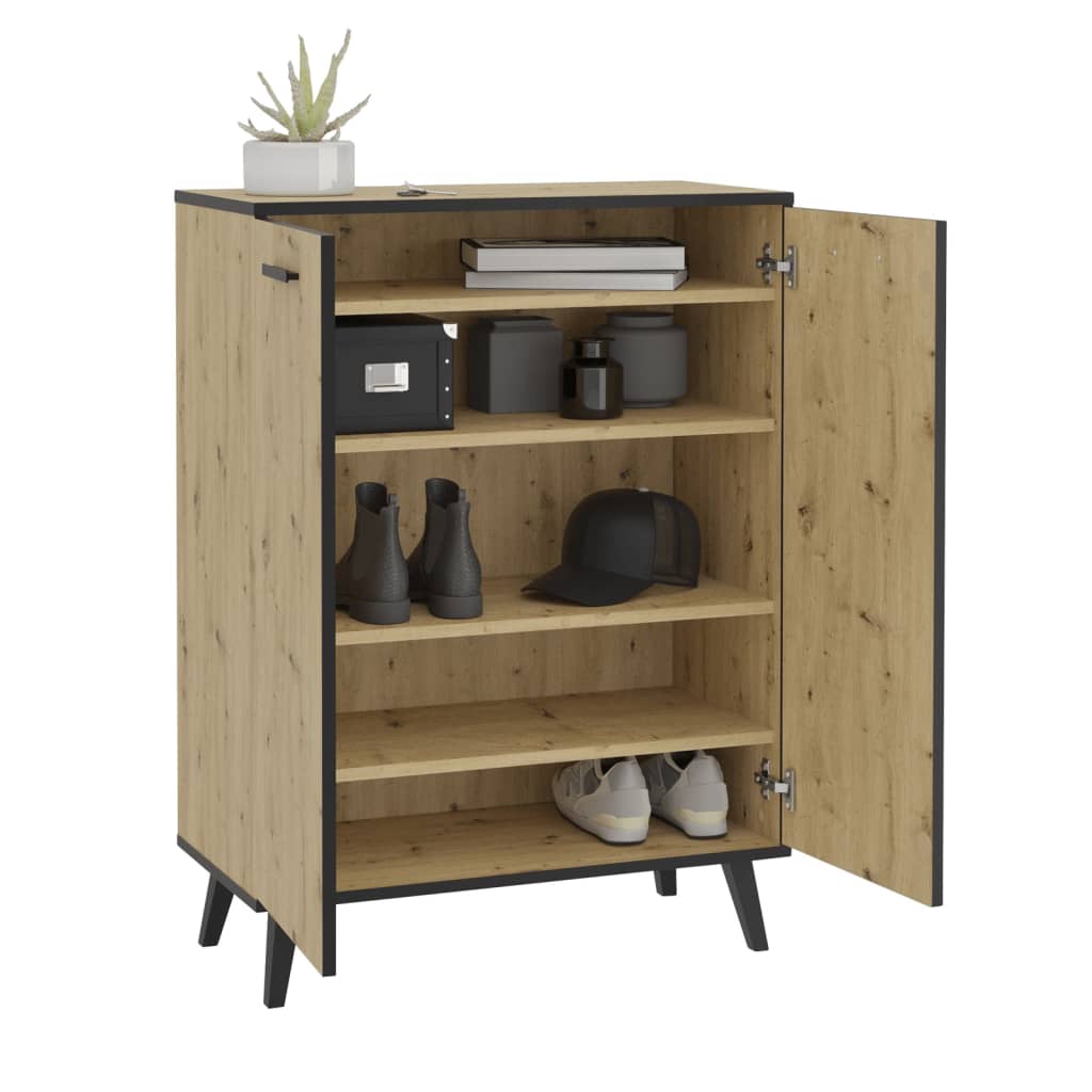 FMD -Schuhschrank mit 5 Fächern 68,5x33x93,5 cm Artisan Eiche