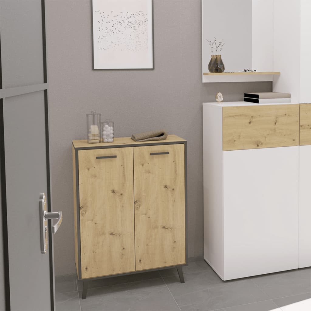 FMD -Schuhschrank mit 5 Fächern 68,5x33x93,5 cm Artisan Eiche