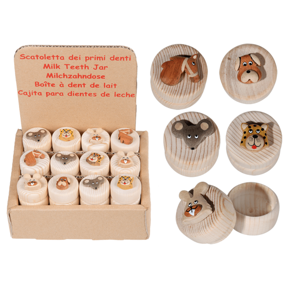 Dsp Milchzahnbox aus Holz. 5 Sortiment.