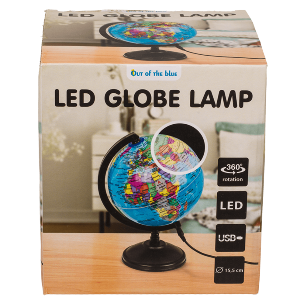 Tischleuchte mit LED, Globus. Höhe ca.