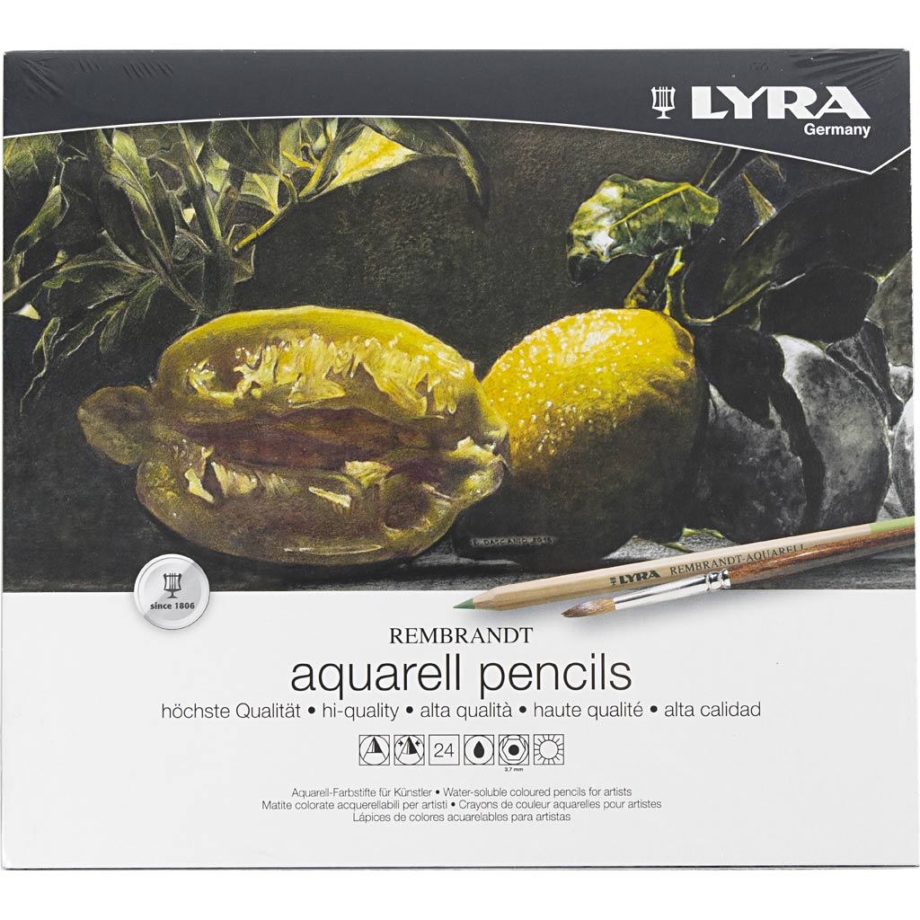 Lyra Rembrandt Aquarellstifte, verschiedene Farben, 24 Stück, 1 Box