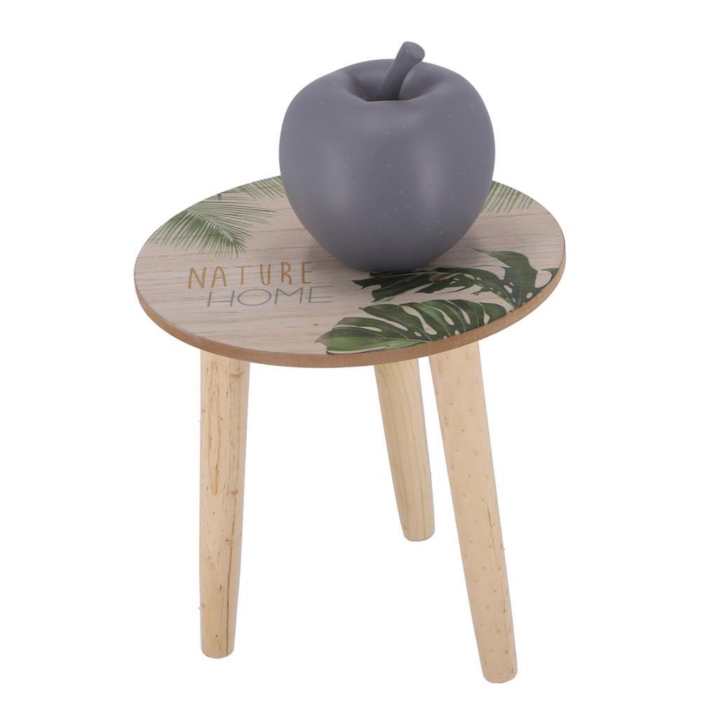 Basic Noor Living Holz-Beistelltisch Nature Home 25 cm