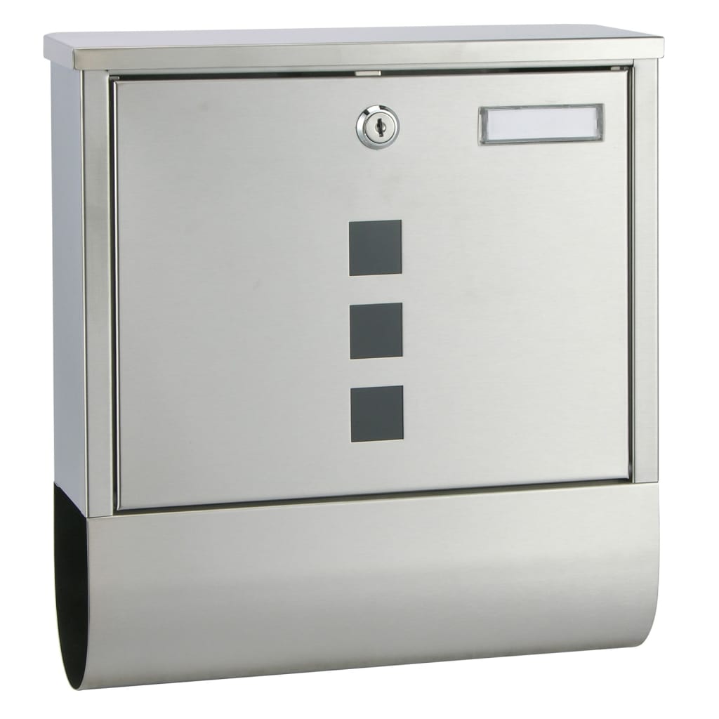 Hallo Briefkasten mit Zeitungshalter 30.5x9.6x33,5 cm Edelstahl