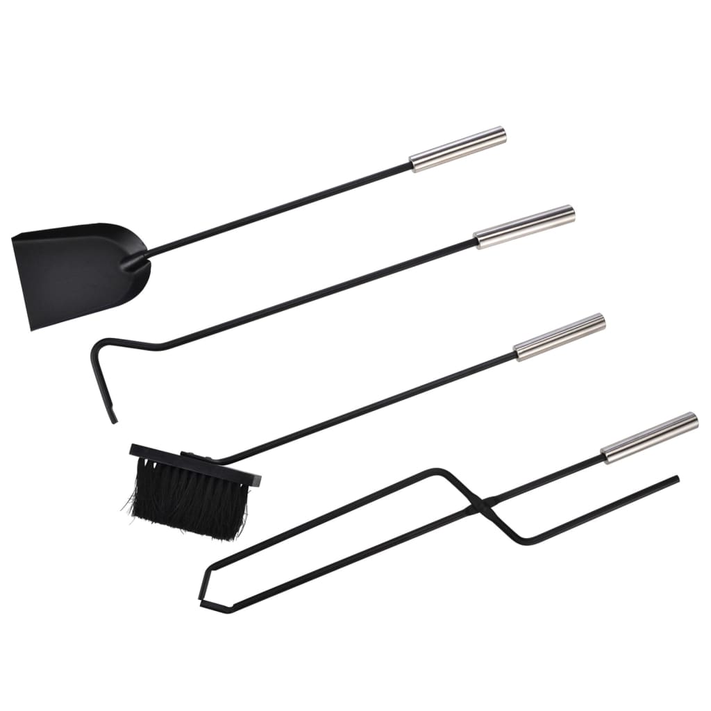 HI 5-Teilen-Kamin-Set 23x15x52 cm silberfarben