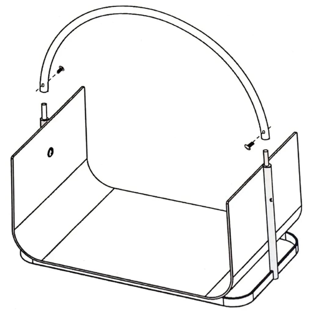 Hallo Brennholzhalter 40,5x30x47 cm Silberfarbe