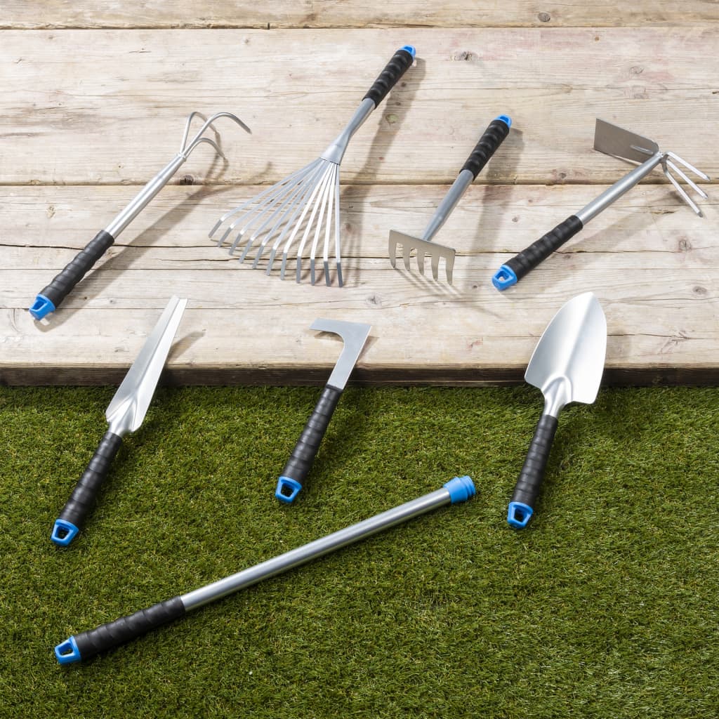 Hallo 8-teiliger Gartenwerkzeugset Metal Silberfarbe