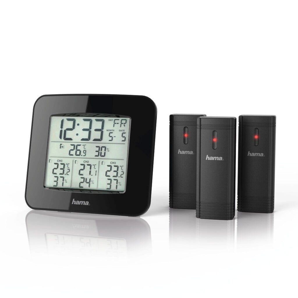 Hama Wetterstation EWS Trio mit drei Sensoren schwarz