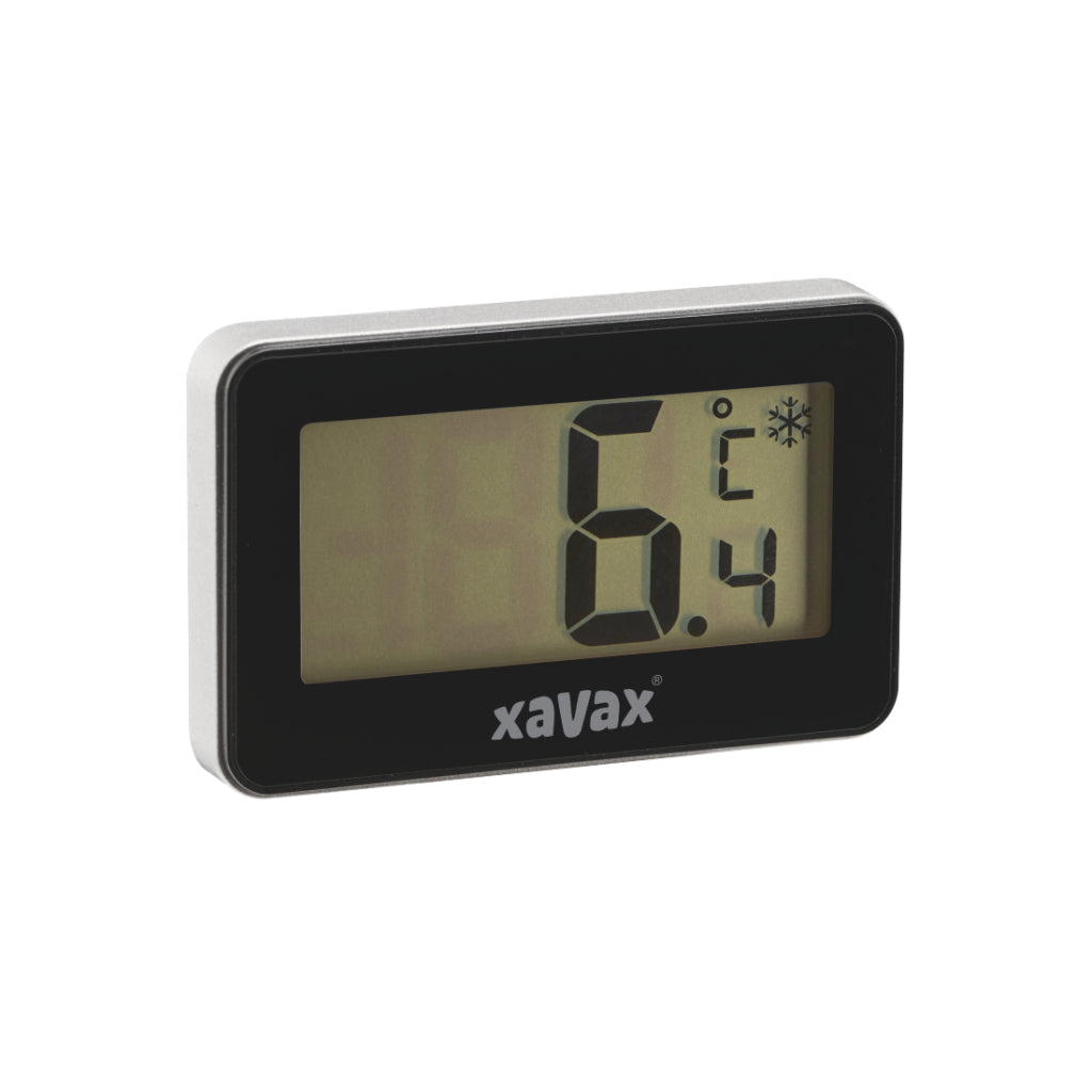 Xavax Digitalthermometer für Kühlschrank, Gefrierschrank und Gefriertruhe, schwarz
