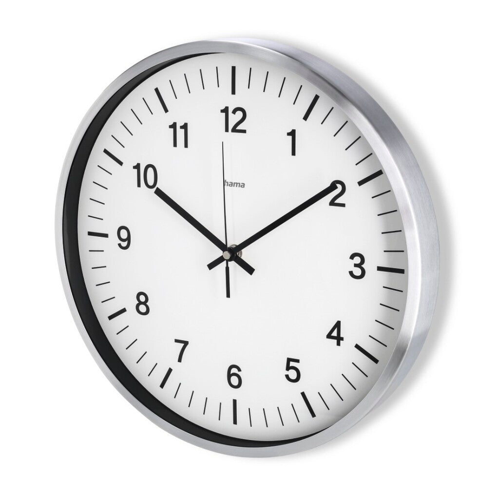 Hama Funk-Wanduhr Aluminium glänzend ø 35cm