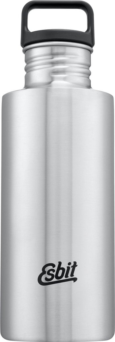 Esbit Bildhauer-Wasserflasche – 750 ml – Silber – Trinkflasche aus Edelstahl – Schlaufenverschluss