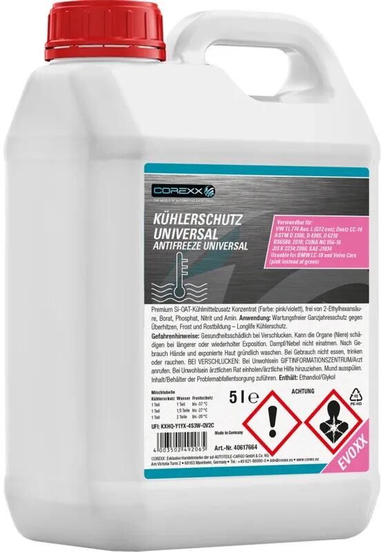 Corexx Kühlerschutzprodukt Uni Evoxx Frostschutzmittel 5 l Universal Evoxx