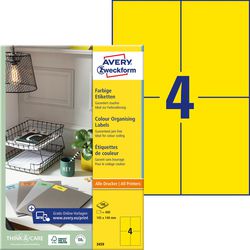 Etiketten 3549 avery 105x148mm geel