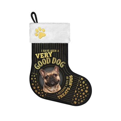 Plenty Gifts Weihnachtsstrumpf Französische Bulldogge schwarz