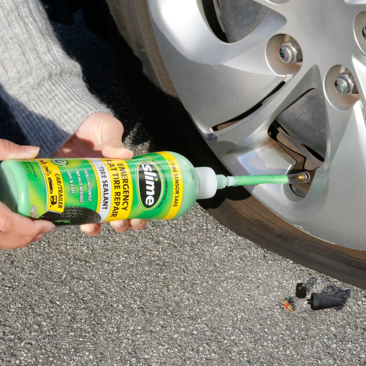 Slime Notfall-Reifendichtmittel, 473 ml, Nachfüllset für intelligente Reparaturen
