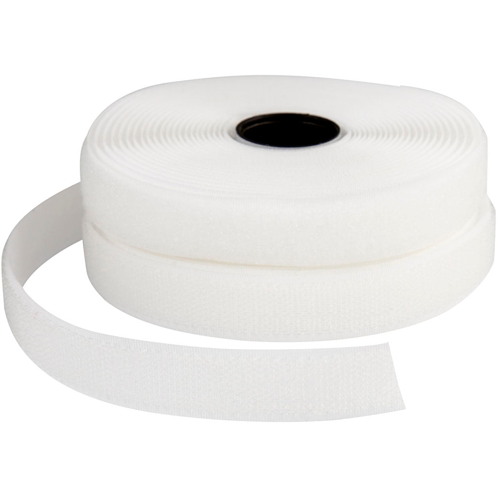 Creativ Company Klett-Klettverschluss, B: 20 mm, weiß, 5 m 1 Rolle