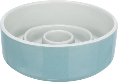 Trixie Futternapf für langsames Fressen, Keramik, graublau