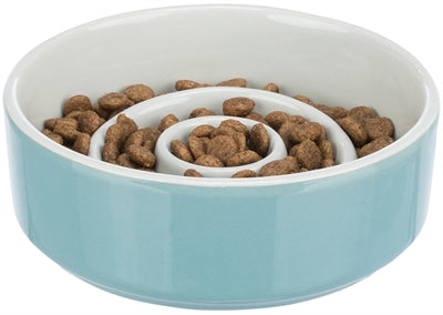 Trixie Futternapf für langsames Fressen, Keramik, graublau