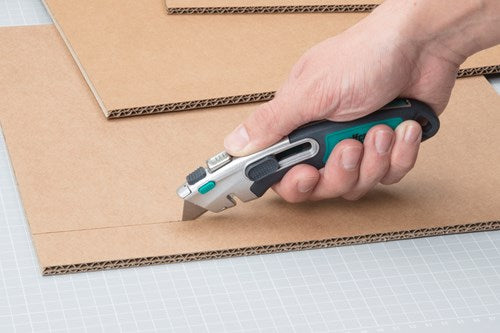 Wolfcraft professionelles Doppelsicherheitsmesser | mit Trapezklinge | 1 Stück - 4106000