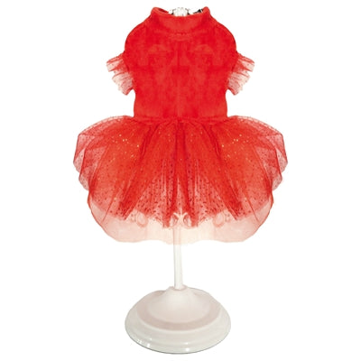 Croci Hundekleid Weihnachten funkelnd rot