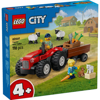 Lego City 60461 roter Traktor mit Anhänger und Schafen