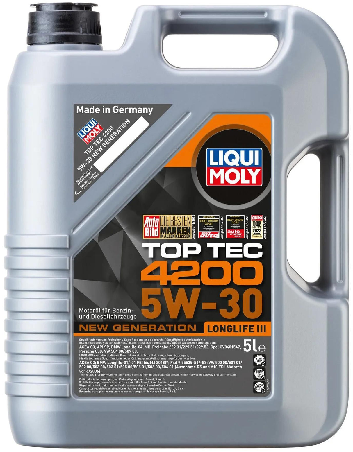 Liqui Moly Motoröl Top Tec 4200 neue Generation. Top Tech 4200 5w-30 5l Motoröl