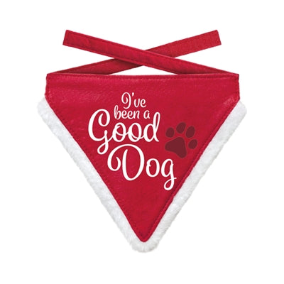 Plenty Gifts Weihnachtshalstuch „Good Dog“ in Rot