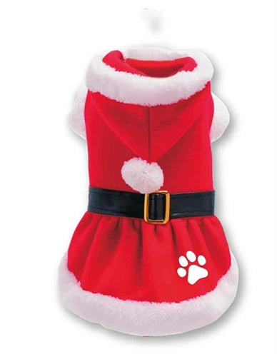 Viele Geschenke Weihnachtskleid Weihnachtsmann Pfote rot