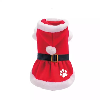 Viele Geschenke Weihnachtskleid Weihnachtsmann Pfote rot