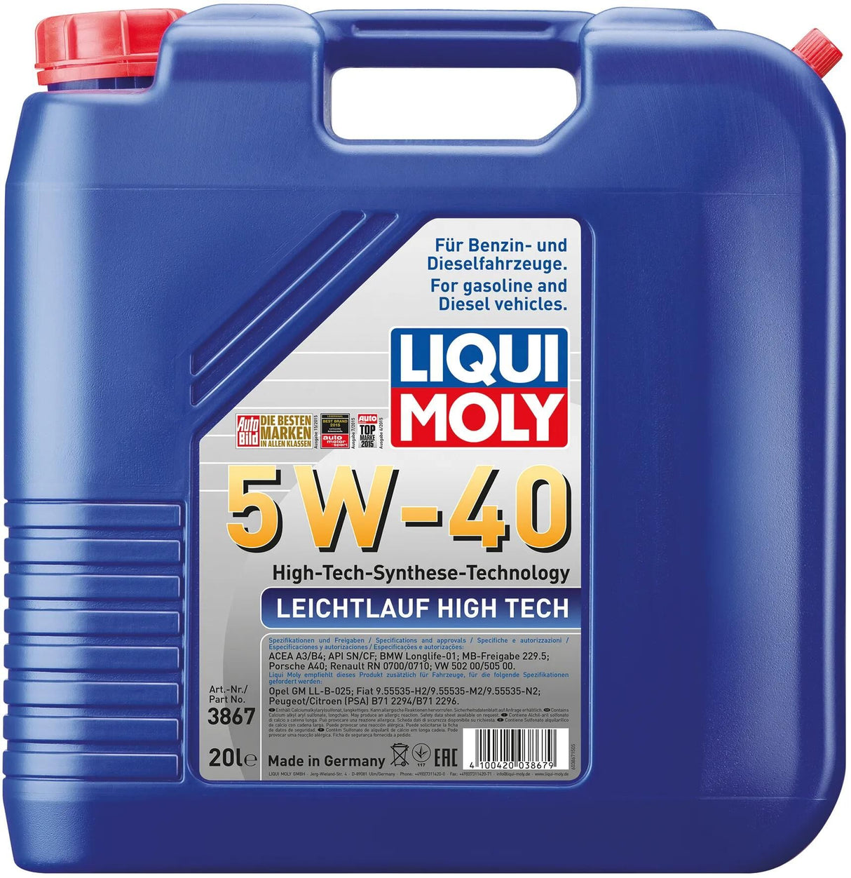 Liqui Moly Motoröl Leichtlauf High Tech II High Tech 20l 5w-40