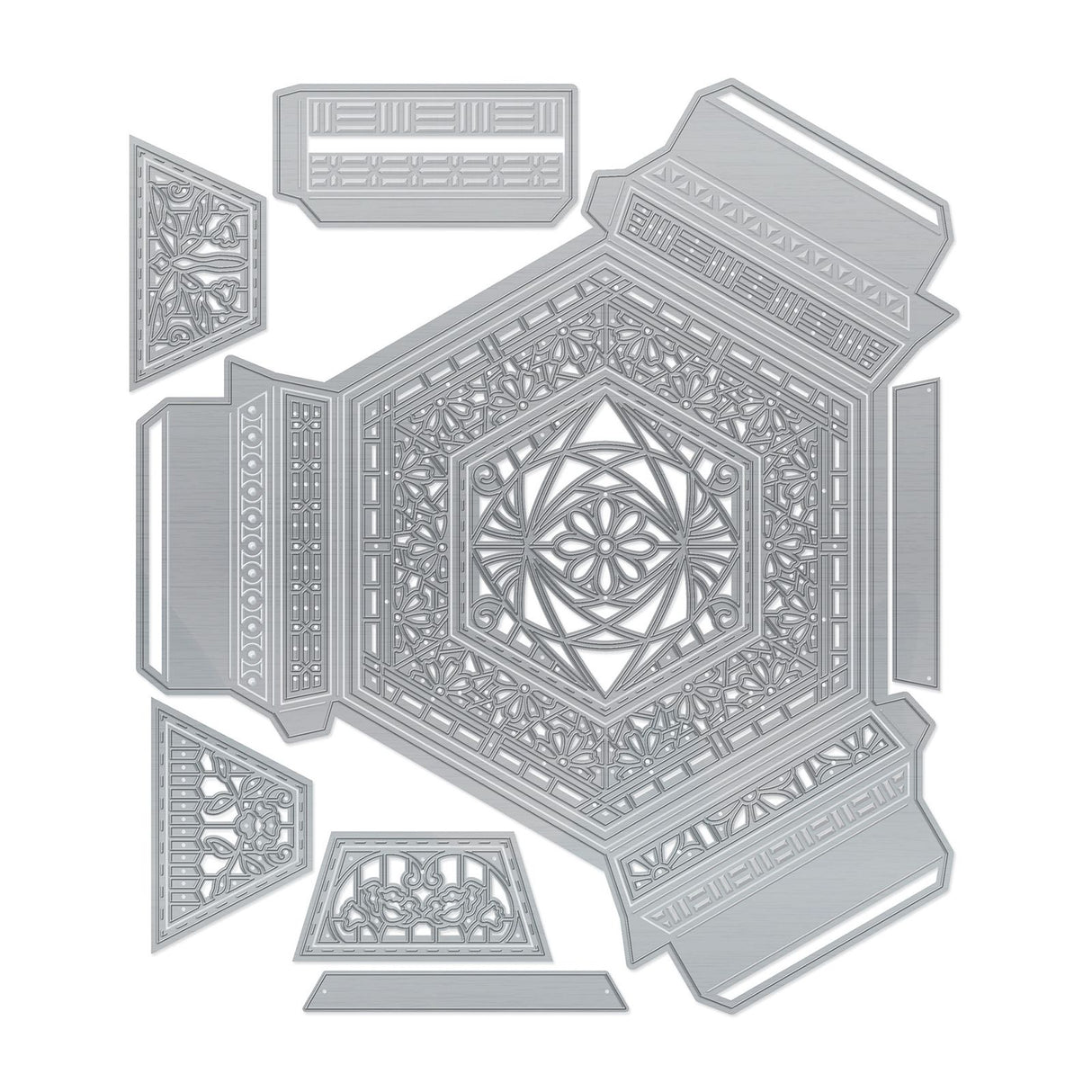 Tonic studios • dimensions die set crystal container hexagon base