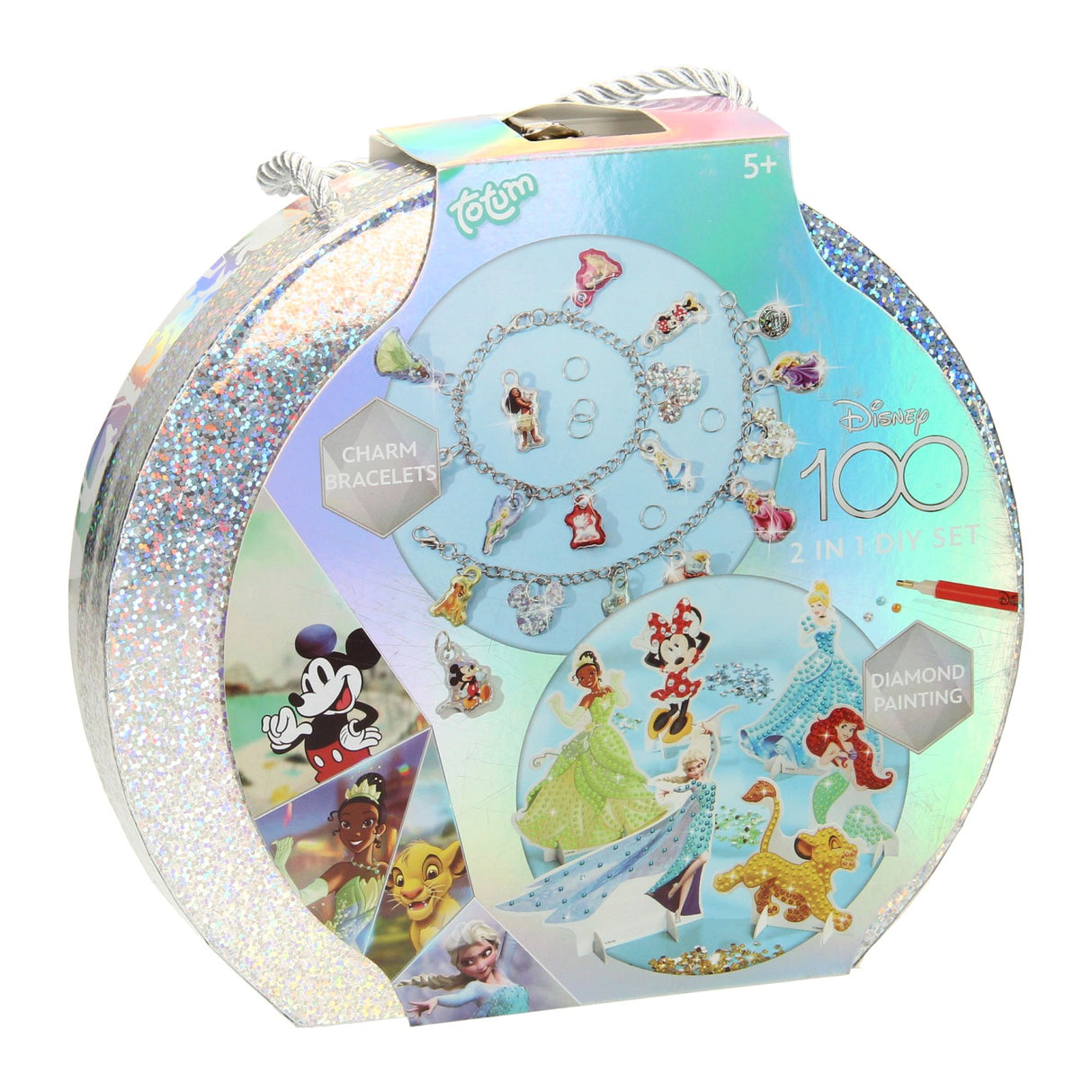 Disney 100 Bastelkoffer 2in1 zur Herstellung von Armbändern mit Diamantmalerei