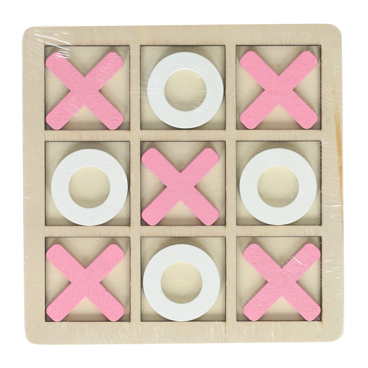 Tic-Tac-Toe-Spiel aus Holz – 14 x 14 cm