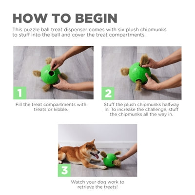 Outward Hound Nina Ottosson Hund Snuffle n' Treat Ball grün