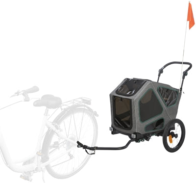 Trixie Fahrradanhänger grauer Salbei