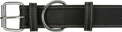 Trixie rustic vetleer halsband hond heartbeat zwart