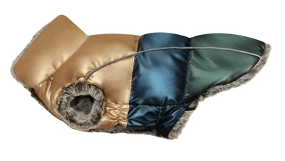 Croci Hundemantel Rhapsody metallic gefüttert Gold Blau Grün