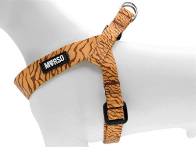 Morso Mini-Hundegeschirr, verstellbar, recycelte Dschungeltrommel, Orange