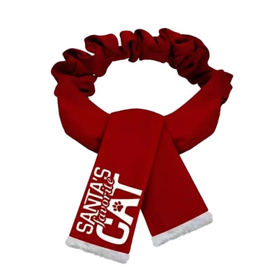 Plenty Gifts Weihnachtsschal Santas Lieblingskatze rot