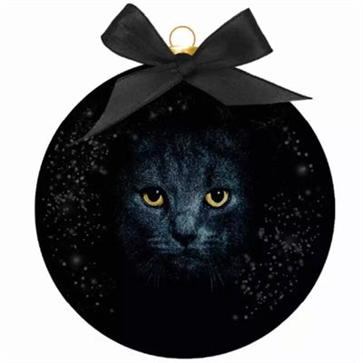 Plenty Gifts Weihnachtskugel mattiert schwarz Katzenaugen schwarz