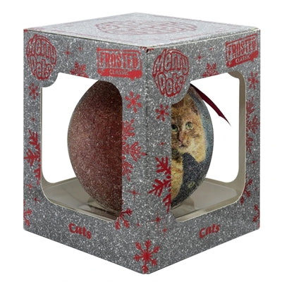 Plenty Gifts Weihnachtskugel gefrostete Katzen rot