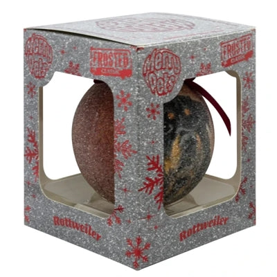 Plenty Gifts Weihnachtskugel gefrostet Rottweiler rot