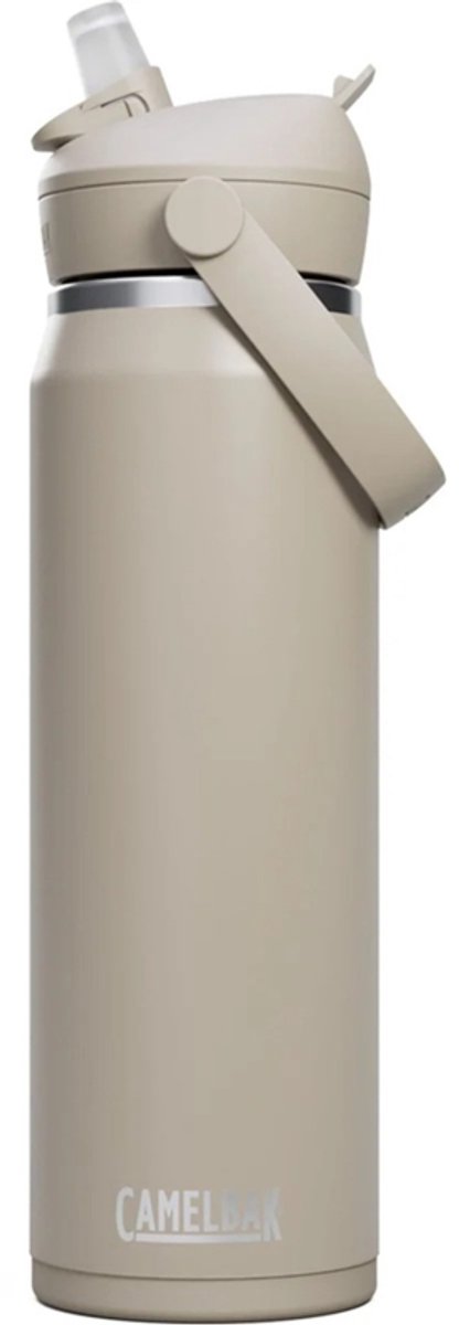Camelbak Thrive Flip Straw Trinkflasche – 750 ml – Edelstahl – mit Strohhalm – Isolierwasserflasche – Beige