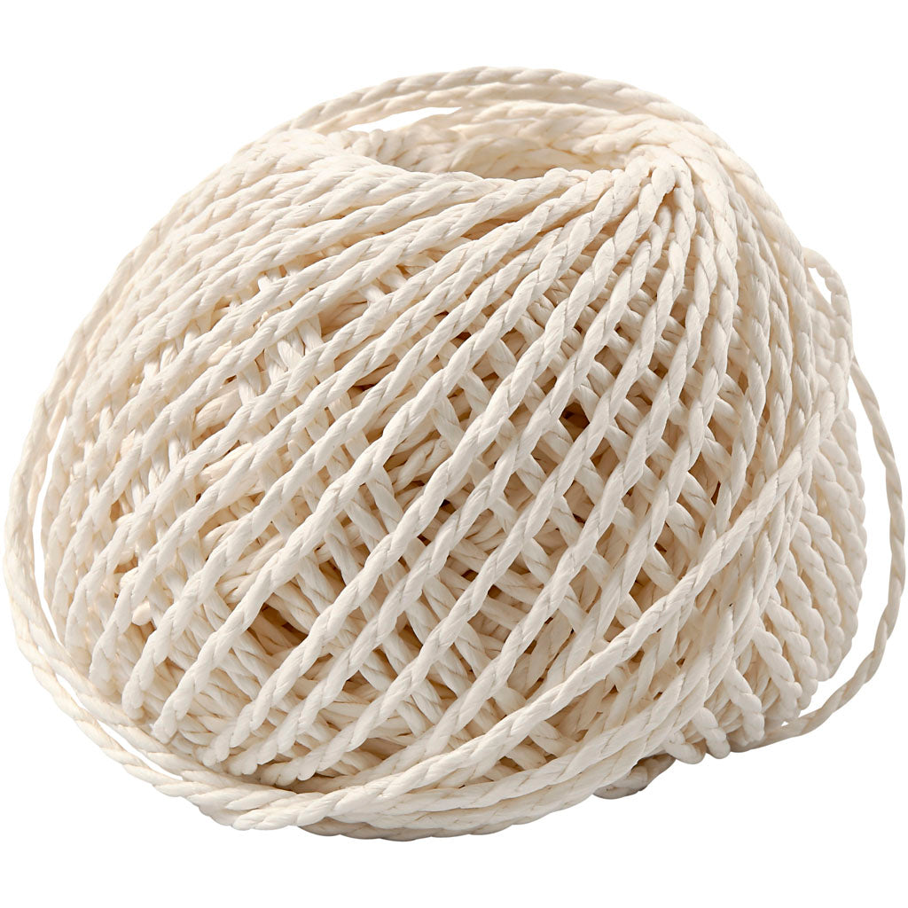 Creativ Company Paper Yarn White, 40 m