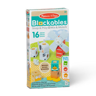 Melissa Doug Blockables Farm Friends Spielset (16-teilig) | 2 Stk