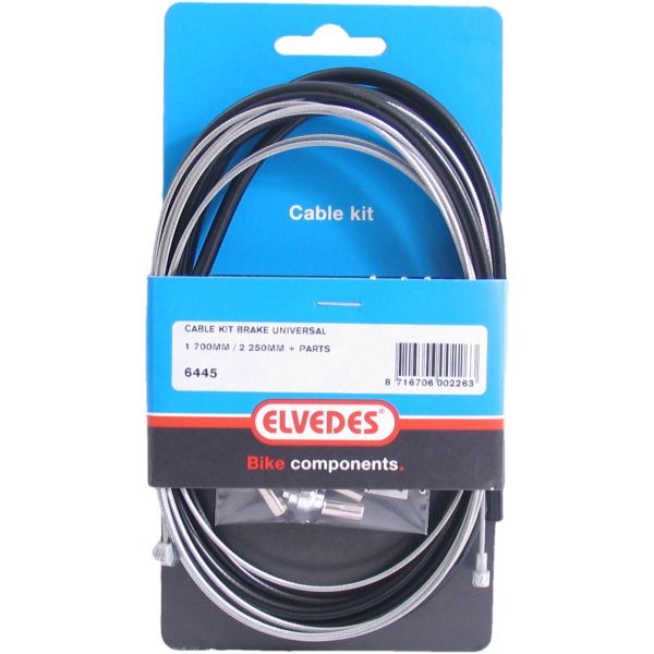 Universal Bremskabel Kit ELVODEN 1700 mm 2250 mm verzinkt - schwarz (auf der Karte)