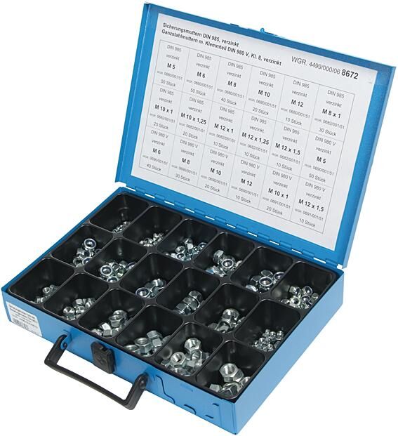 Dresselhaus Nutmutternsortiment sort. Nutmuttern DIN 985 980 V