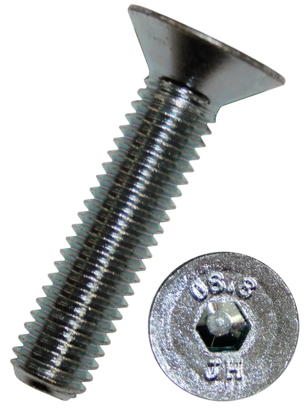 Dresselhaus-Bolzen mit Senkkopfschrauben.