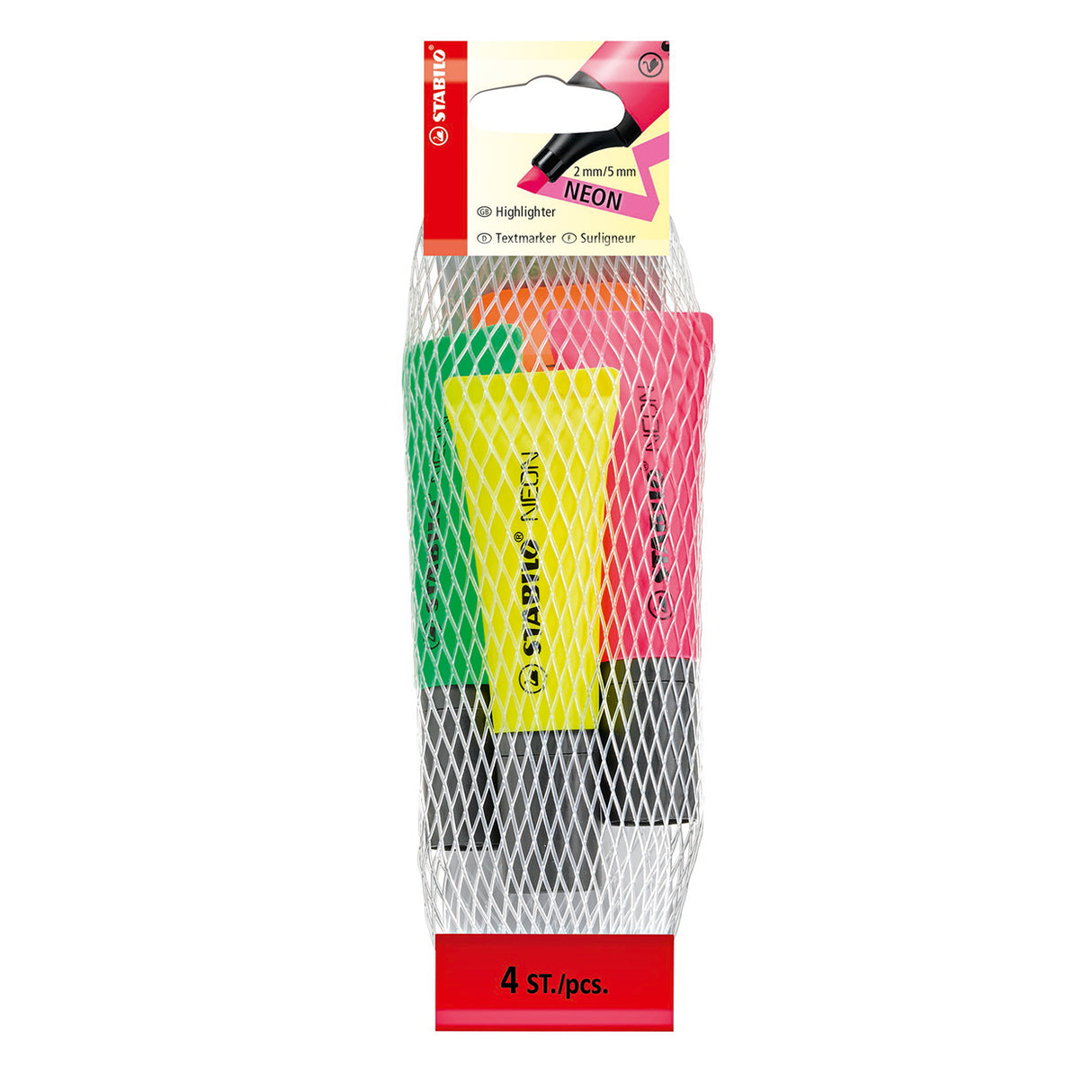 Stabilo Neon - Textmarker - Set à 4 Stück
